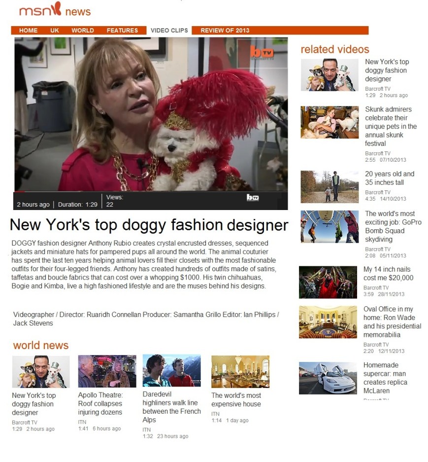 Anthony Rubio with Bogie and Kimba Interviewed for MSM World News 2