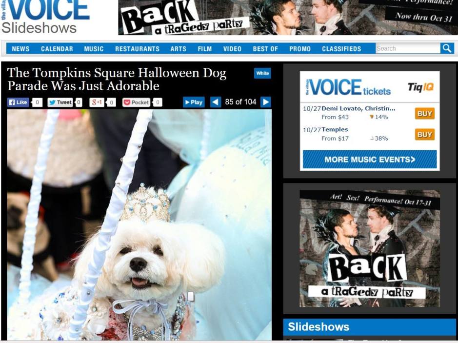 Bella Mia featured in The Village Voice